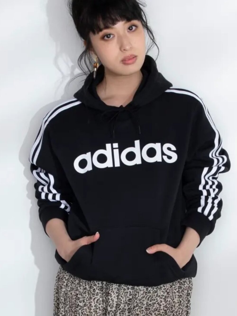 ADIDAS 3-STRIPES WOMEN'S HOODIE/SWEATSHIRT BLACK
